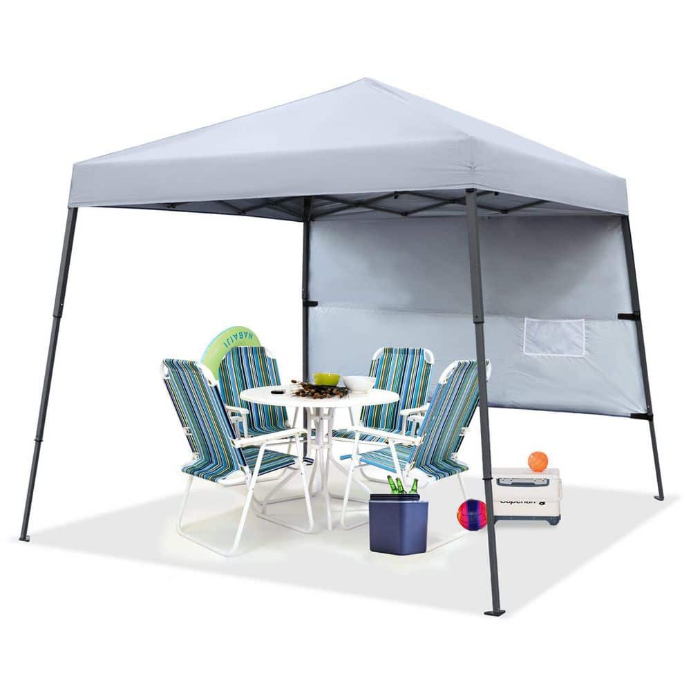 ABCCANOPY 10 ft. x 10 ft. Gray Pop Up Canopy Tent Slant Leg