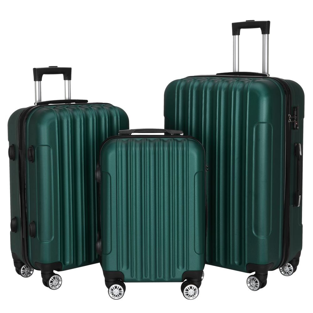 Karl home Nested Hardside Luggage Set in Blackish Green, 3-Piece
