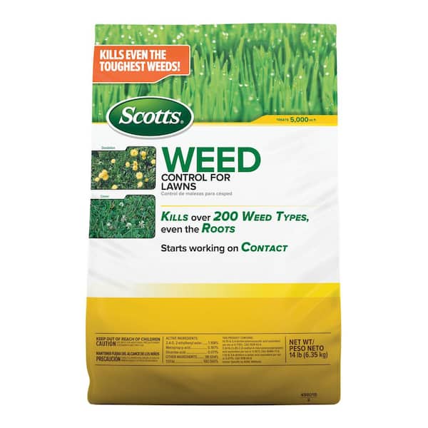 Scotts 14 lbs. 5,000 sq. ft. Weed Killer for Lawns, Controls Over 200 Weed Types