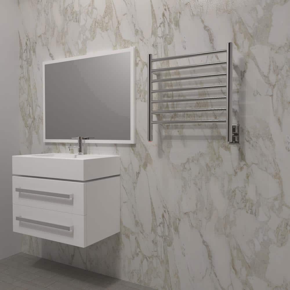 Polished Stainless Steel Wall Mounted 7-Bar Towel Warmer