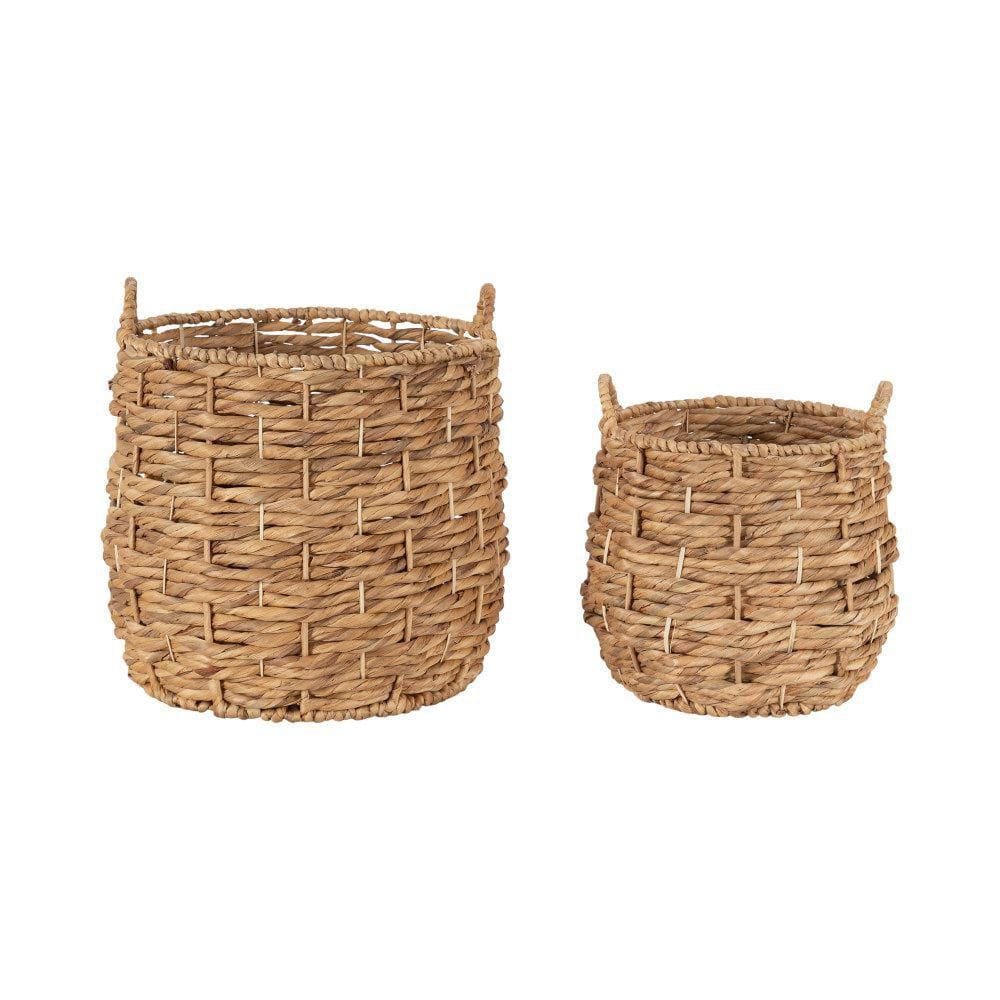 Natural Wicker Round Storage Basket Set, 16" and 13"
