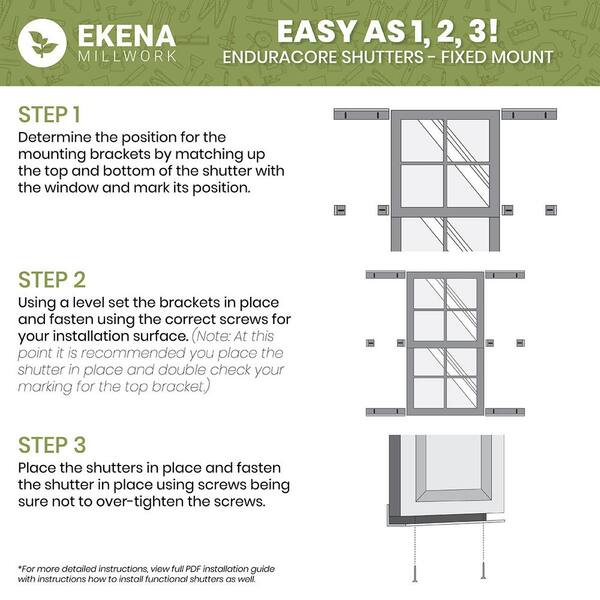 Ekena Millwork EnduraCore Kyoto Modern Style 18-in W x 54-in