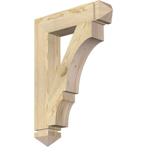 Ekena Millwork 4 in. x 28 in. x 20 in. Douglas Fir Balboa Arts and Crafts Rough Sawn Bracket