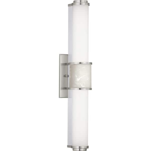 Progress Lighting Phase 1.2 LED Collection 24" Brushed Nickel White Shade Modern Bath Vanity Light
