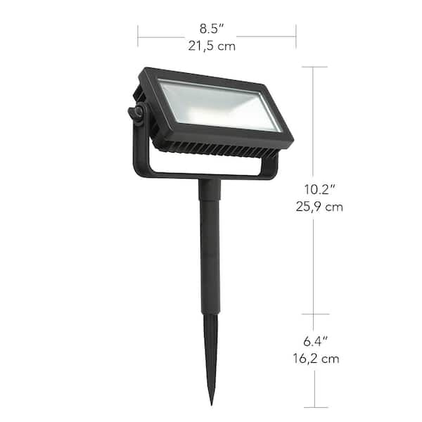 Low Voltage Black Outdoor Integrated LED Landscape Flood Light with 3 levels of intensity