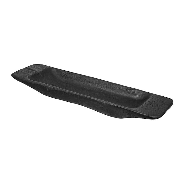 A & B Home Teak Wood Rectangle Tray - 19x5.5x2" - Black
