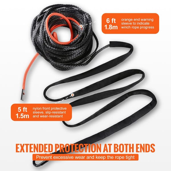 SKYSHALO Synthetic Winch Rope, 1/4 in. x 50 ft.10,000 lbs