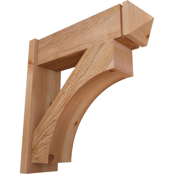 Ekena Millwork 8 in. x 28 in. x 28 in. Westlake Arts and Crafts Rough Sawn Western Red Cedar Outlooker