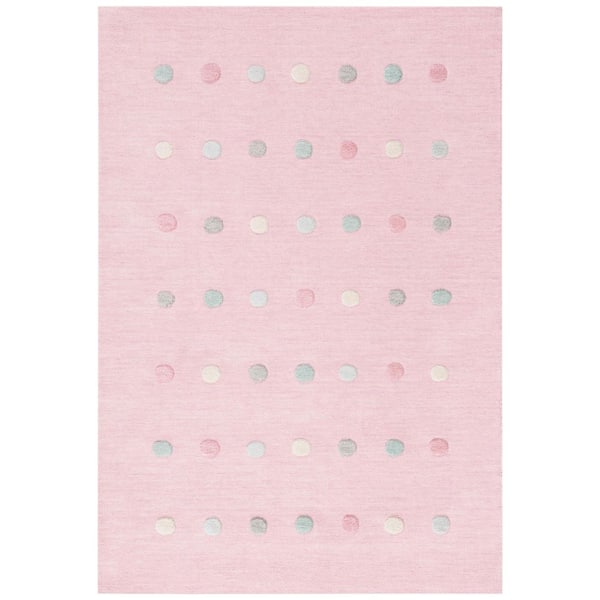 Kids 4 ft. x 6 ft. Light Pink Polka-Dot Area Rug