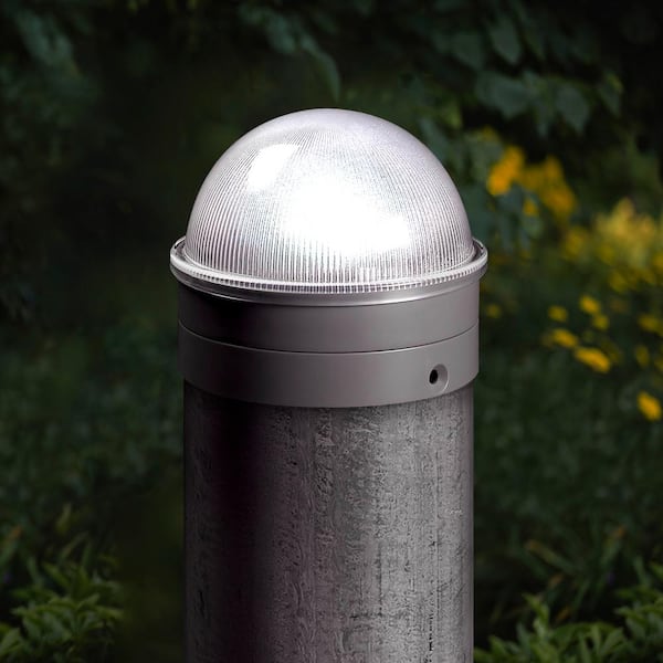 Silver Chainlink Summit Solar Post Cap LED Post Cap (2-Pack)