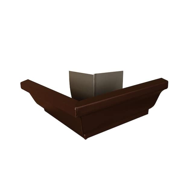 Amerimax Home Products 5 in. Royal Brown Aluminum K-Style Outside Gutter Miter