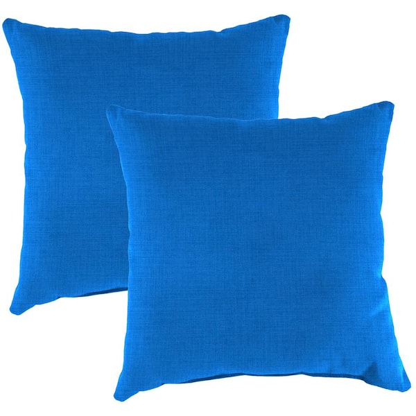 Jordan Manufacturing 16 in. L x 16 in. W x 4 in. T Celosia Princess Blue Outdoor Throw Pillow (2-Pack)