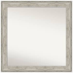 Crackled Metallic 31 in. x 31 in. Non-Beveled Rustic Square Framed Wall Mirror in Silver