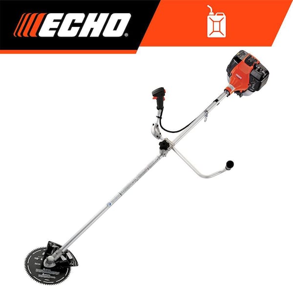 42.7 cc Gas 2-Stroke U-Handle Professional Grade Trimmer/Brushcutter with 80-Tooth Brush Blade and Metal Debris Shield