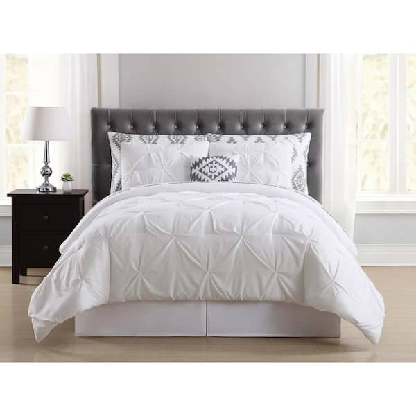 8 pc Microfiber Comforter & Sheet Bedding Set White Color - Legacy