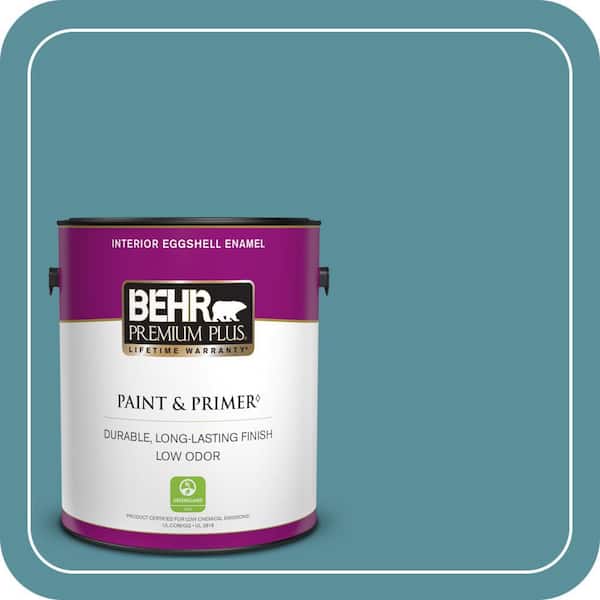BEHR PREMIUM PLUS 1 gal. #520F-5 Harbor Eggshell Enamel Low Odor Interior Paint & Primer