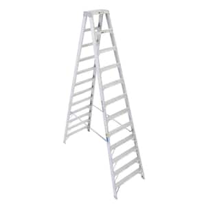 12 ft. Aluminum Twin Step Ladder with 375 lb. Load Capacity Type IAA Duty Rating