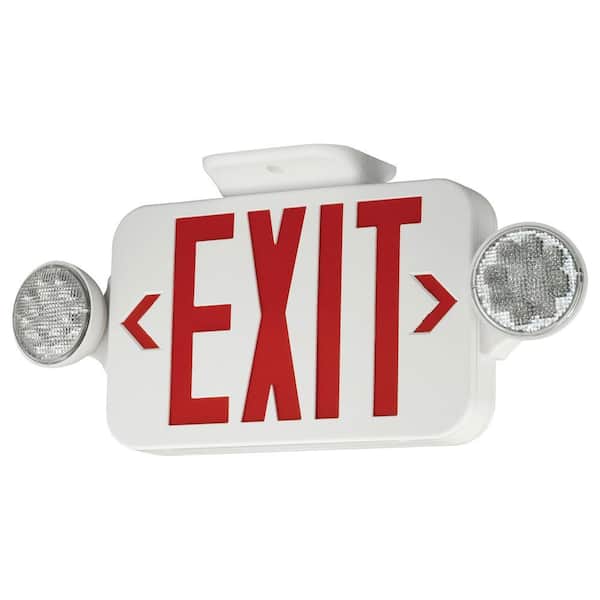 Compass 2-Light Thermoplastic LED Emergency Unit/Exit Combo Remote Capacity