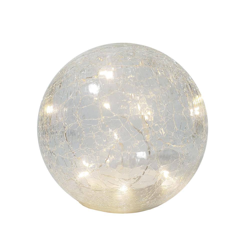 LUMABASE Battery Operated Golden Crackle Glass Globe Light with Fairy ...