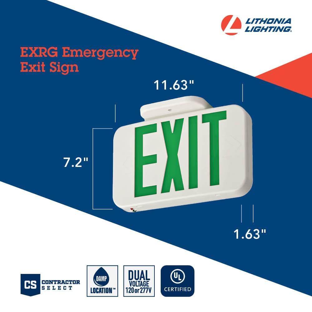 White Thermoplastic Single-Sided LED Exit Sign with Red Letters