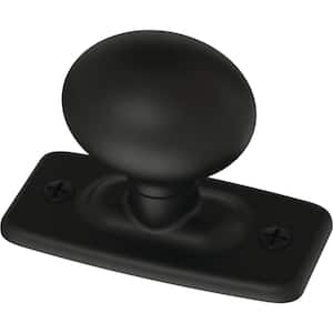 Iron Craft 1-1/4 in. (32 mm) Traditional Matte Black Oval Cabinet Knob