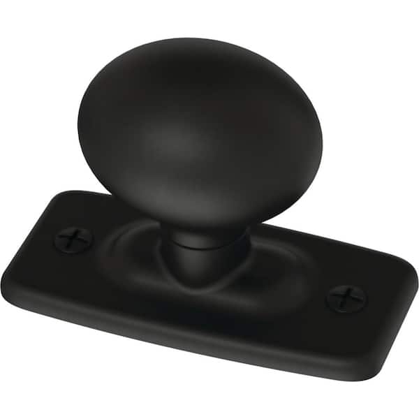 Liberty Iron Craft 1-1/4 in. (32 mm) Traditional Matte Black Oval Cabinet Knob