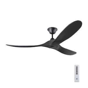 Maverick 60 in. Modern Indoor/Outdoor Matte Black Ceiling Fan with Matte Black Blades and 6-Speed Remote Control