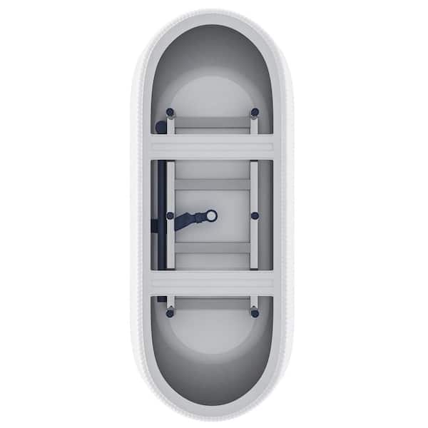 Xzkai 59 in. x 30 in. Soaking Bathtub in White with Drain, Chrome Overflow