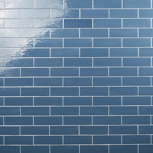Crux Blue 2.81 in. x 8.75 in. Polished Porcelain Subway Wall Tile (7.52 sq. ft./Case)