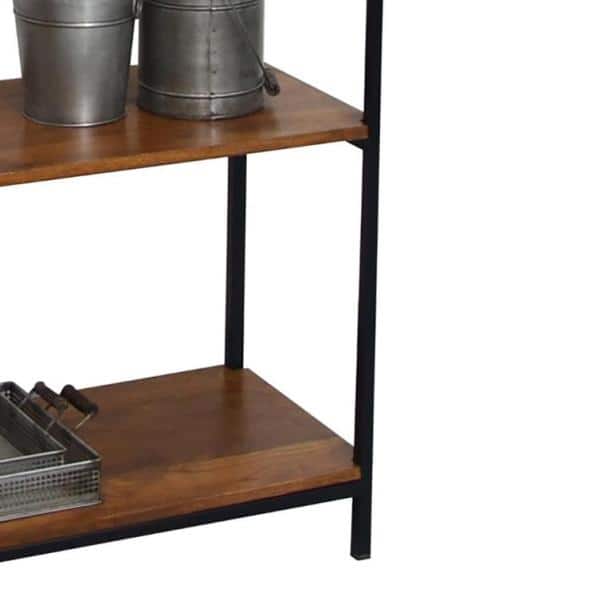 Brayden Tall Chestnut and Black Mango Wood Bookcase
