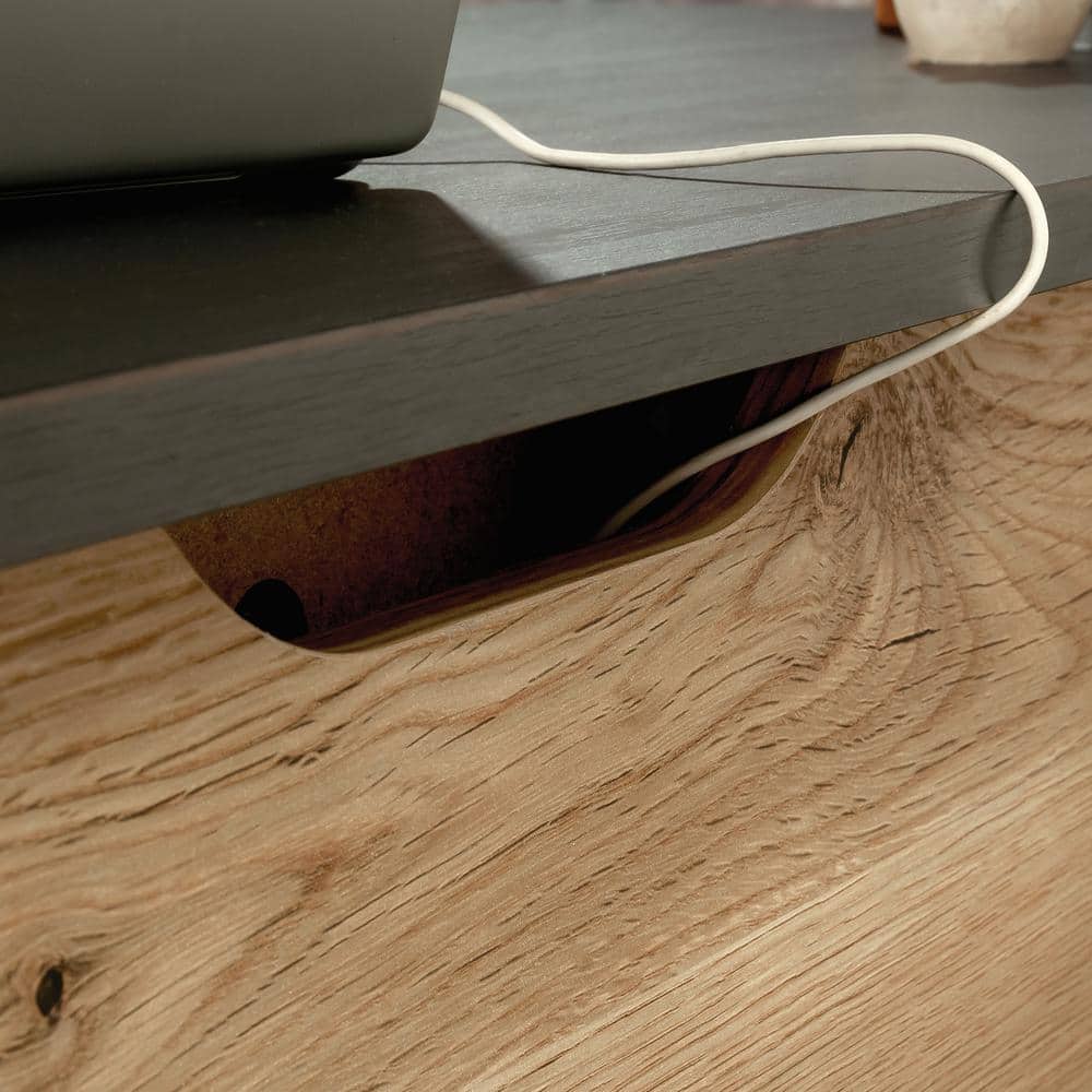 Raven Oak Timber Accented Home Office Desk with Storage
