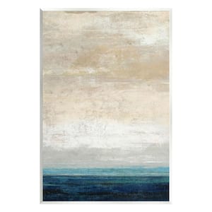 Distressed Ocean Landscape Abstract Design by Suzanne Nicoll Unframed Abstract Art Print 15 in. x 10 in.