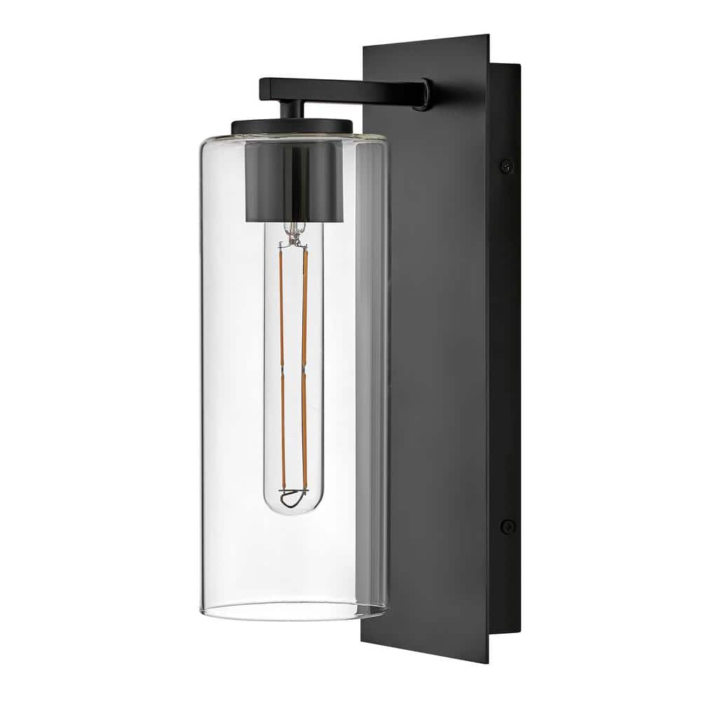 Lane Black and Clear Glass Dimmable Wall Sconce