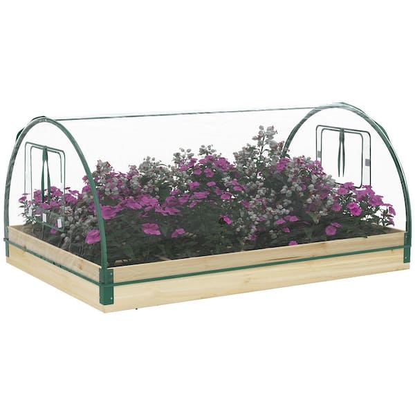 Outsunny Large 45.25 in. Natural Wood Raised Garden Bed 845872V00ND