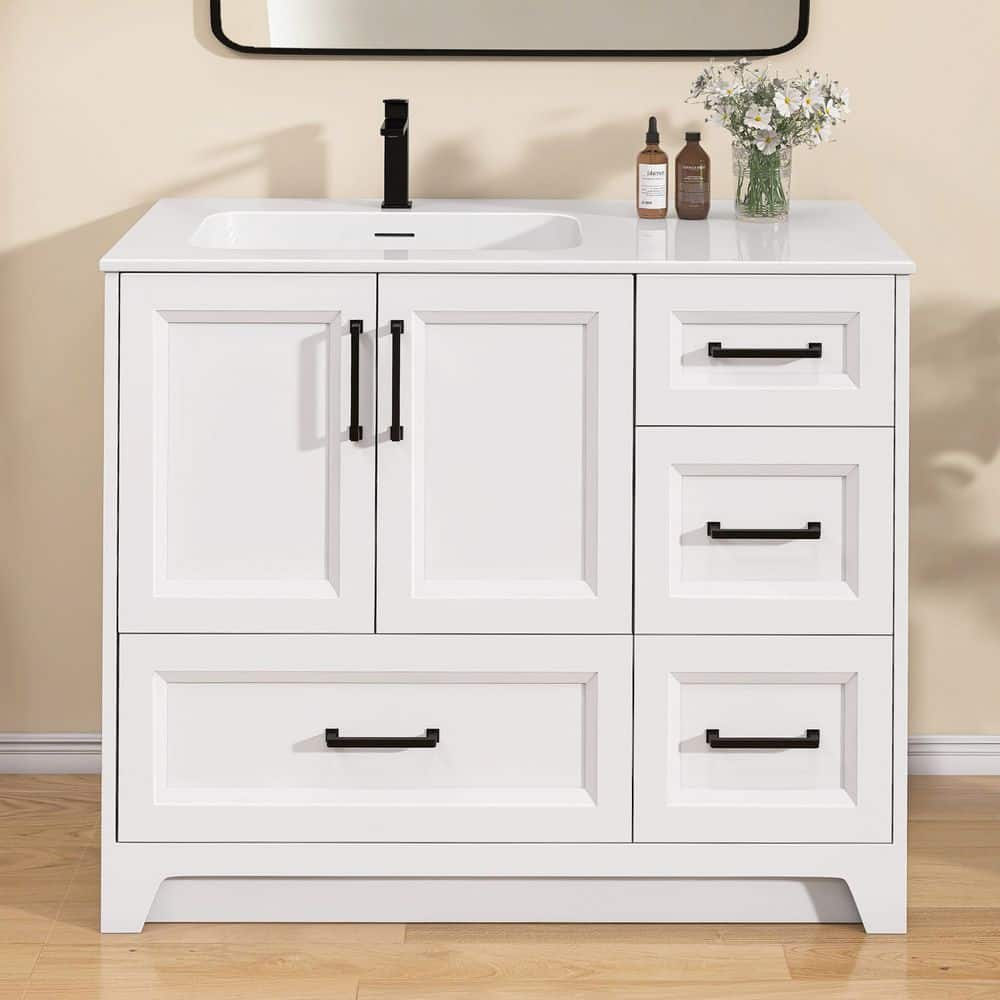 Zeafive Solid Wood 42 in. W x 22 in. D x 34 in. H Single Sink