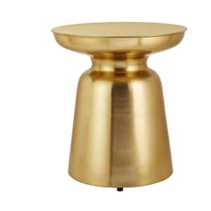 Round Gold Metal Accent Table (16.5 in. W x 17.75 in. H)