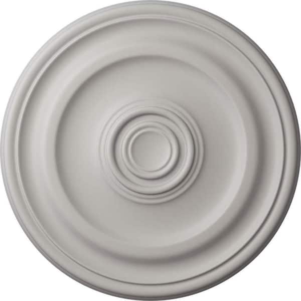 Ekena Millwork 15-3/4 in. x 1-1/2 in. Devon Urethane Ceiling Medallion (Fits Canopies upto 3-5/8 in.), Ultra Pure White