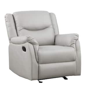 Light Gray Suede Standard (No Motion) Recliner with Power Reclining