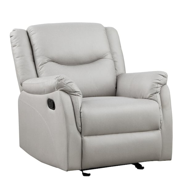 Morden Fort Light Gray Suede Standard (No Motion) Recliner with Power Reclining