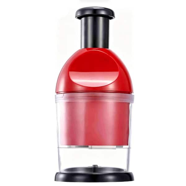 Manual Slap Red Vegetable Food Chopper for Onion, Nut, Tomato, Pepper, Celery, etc