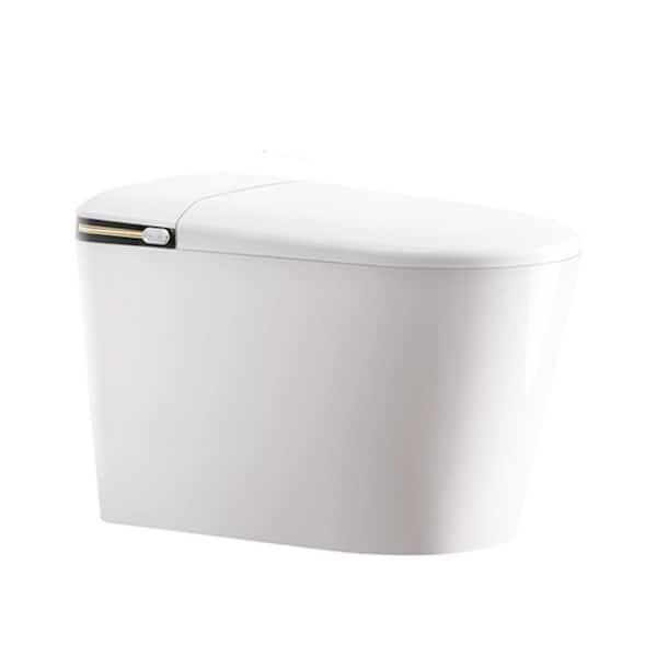 Auto Open/Close 1. 2 GPF Elongated Smart Bidet Toilet in White with Foot-Sensing Flush Warm Water Wash (Remote Included)