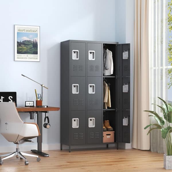 Kahomvis Black Office Cabinet