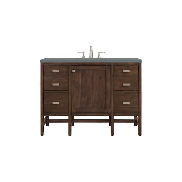James Martin Vanities Addison 48 in. W x 23.5 in. D x 35.5 in. H Bathroom Vanity in Mid Century Acacia with Cala Blue Quartz Top
