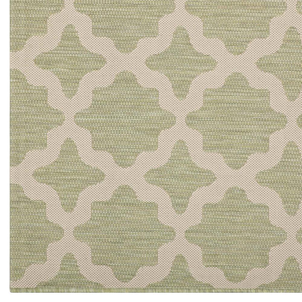 Beige & Light Green 8' x 10' Trellis Synthetic Area Rug