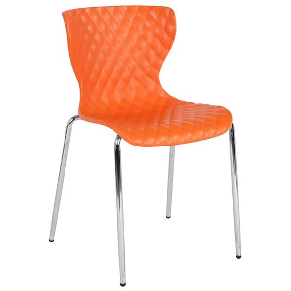 Carnegy Avenue Plastic Stackable Chair in Orange CGA LF 232237 OR