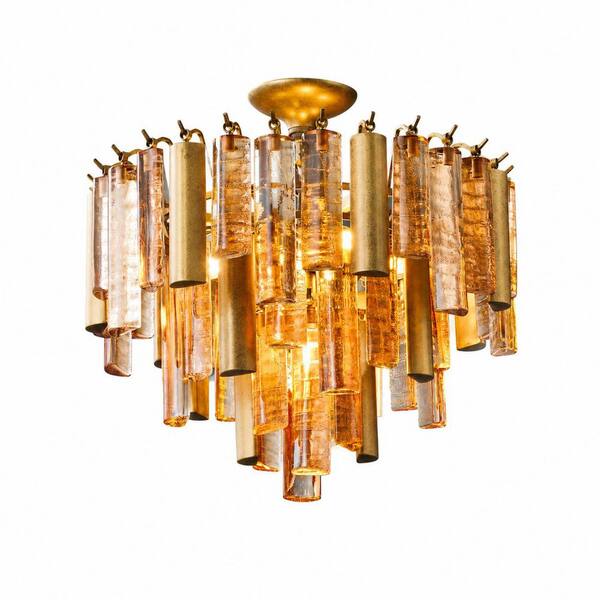ヴィンテージ　シャンデリア YUYI Vintage Chandelier 18 in. 5-Light Copper-Finish Crystal