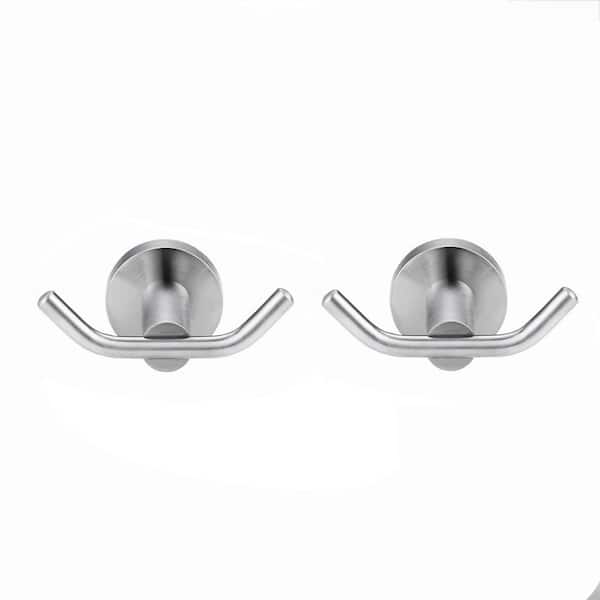 ALEASHA Knob-Hook Double Robe/Towel Hook in Brushed Nickel 2-Pieces