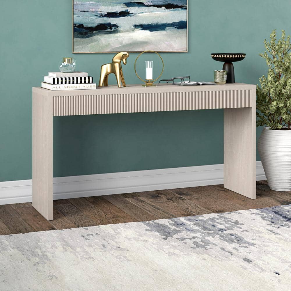 Meyer&Cross Lawrence 55 in. Alder White Rectangle MDF Top Console