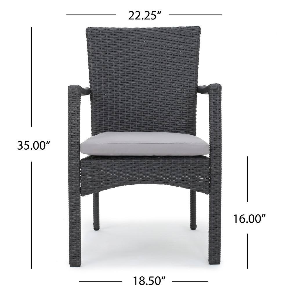 Gray 9-Piece Expandable Patio Dining Set with Cushions