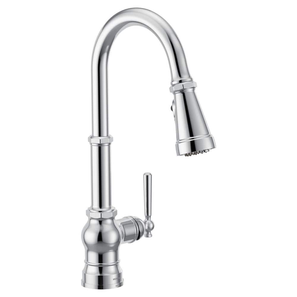 Chrome High Arc Pulldown Kitchen Faucet with Pull-out Spray